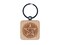 Pentacle Star of Elements Magical Talisman Symbol Engraved Wood Square Keychain Tag Charm